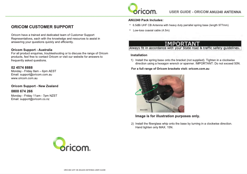 Página 1 del manual Manual de usuario Oricom ANU240