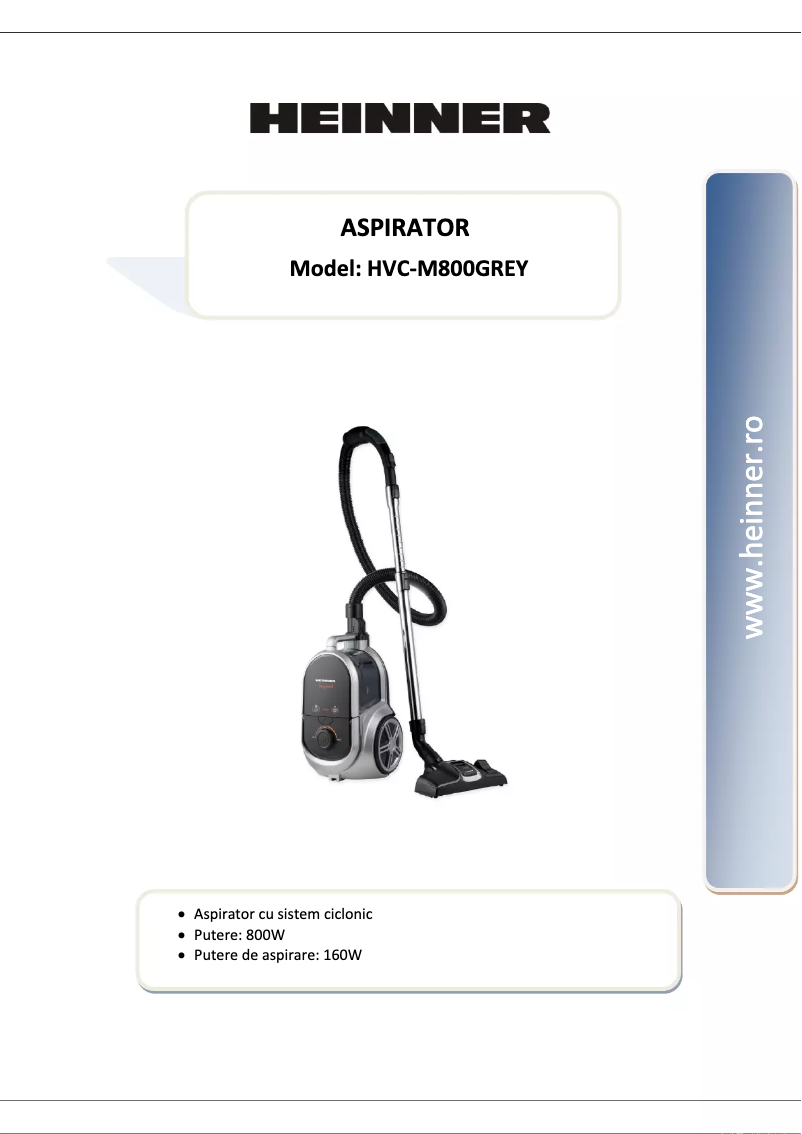Page n°1 - Manuel utilisateur Heinner HVC-M800GREY
