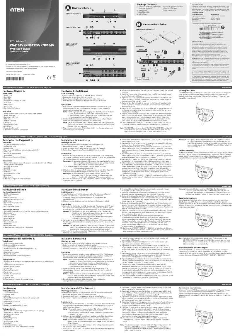 Page 1 of the manual User Manual ATen KN8164V