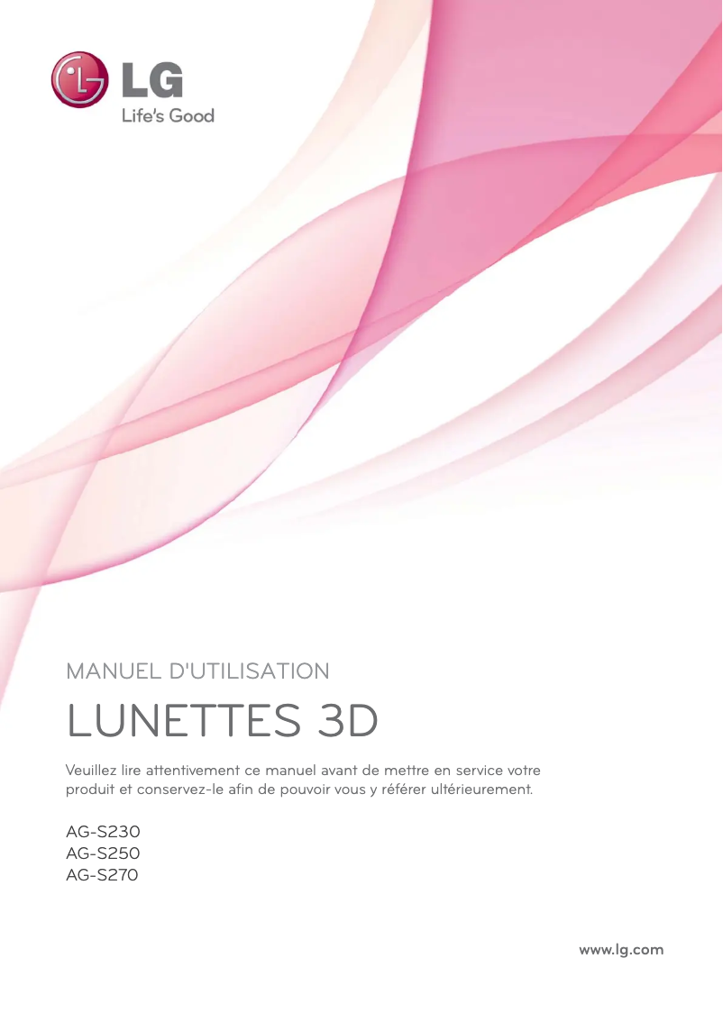 Page 1 de la notice Manuel utilisateur LG AG-S250