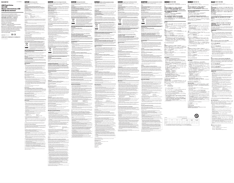 Page 1 de la notice Manuel utilisateur Sony USM16CA1