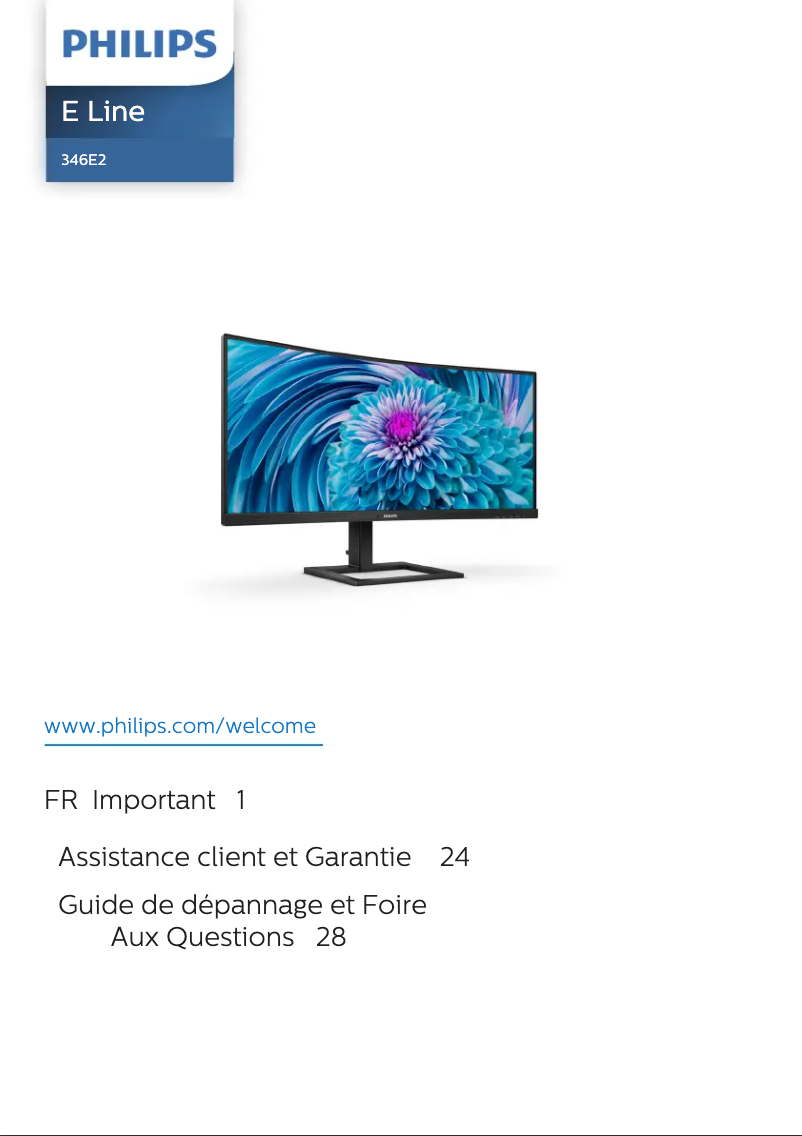 Page 1 de la notice Manuel utilisateur Philips 346E2CUAE