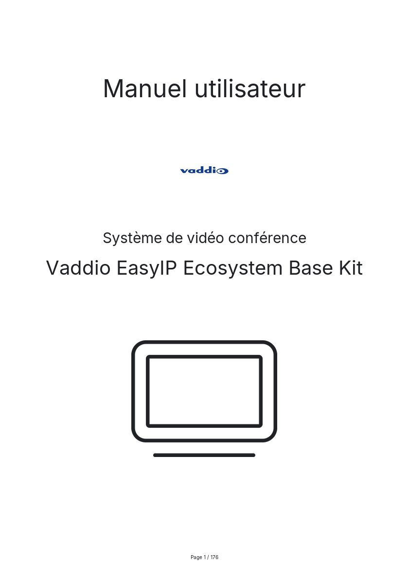 Image de la première page du manuel de l'appareil EasyIP Ecosystem Base Kit
