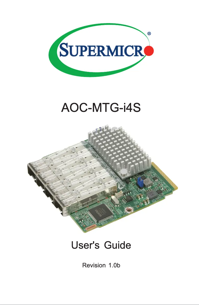 Page n°1 - Manuel utilisateur Supermicro AOC-MTG-i4S