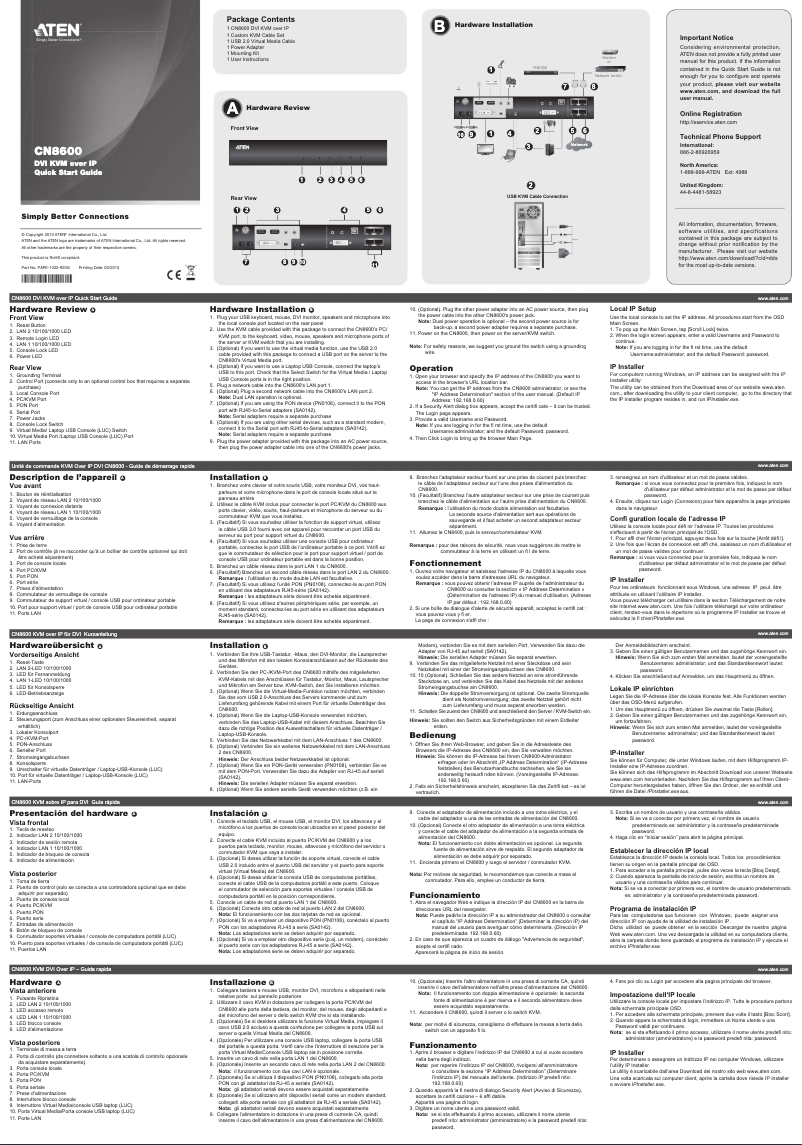 Image de la première page du manuel de l'appareil CN8600