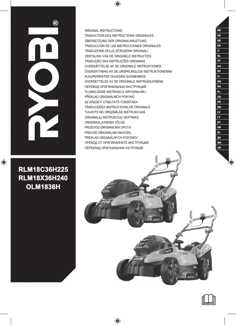 Page 1 de la notice Manuel utilisateur RYOBI RLM18C36H225