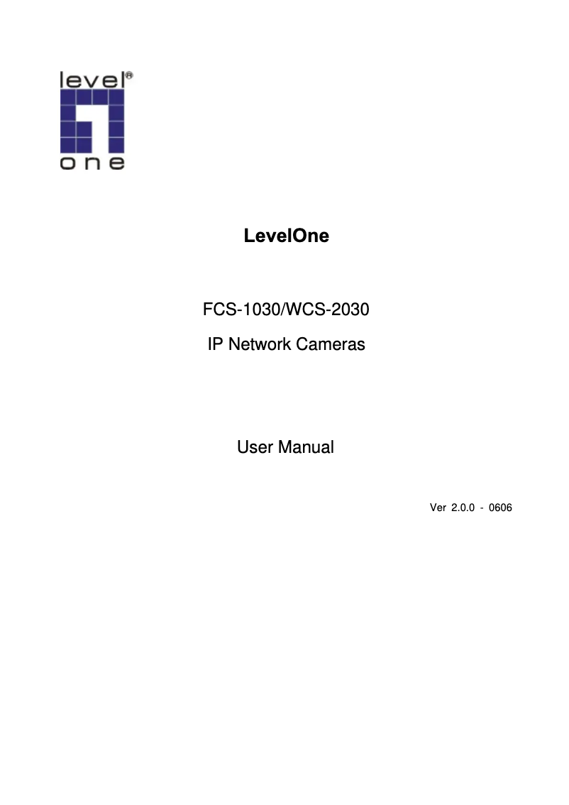 Page n°1 - Manuel utilisateur LevelOne FCS-2030
