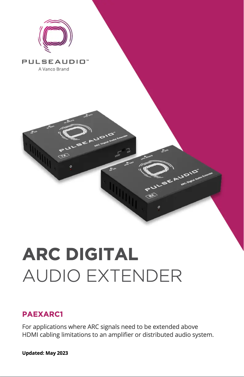 Page n°1 - Manuel utilisateur PulseAudio PAEXARC1