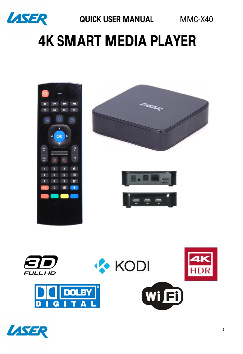 Page 1 de la notice Manuel utilisateur Laser MMC-X40