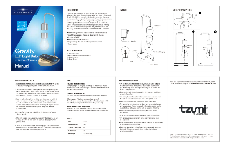 Page 1 de la notice Manuel utilisateur Atmospheres Gravity