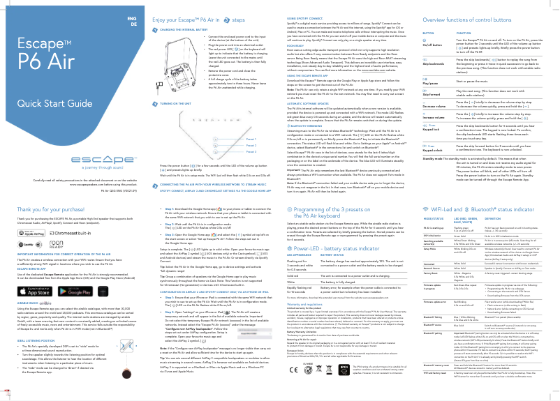 Image de la première page du manuel de l'appareil P6 Air