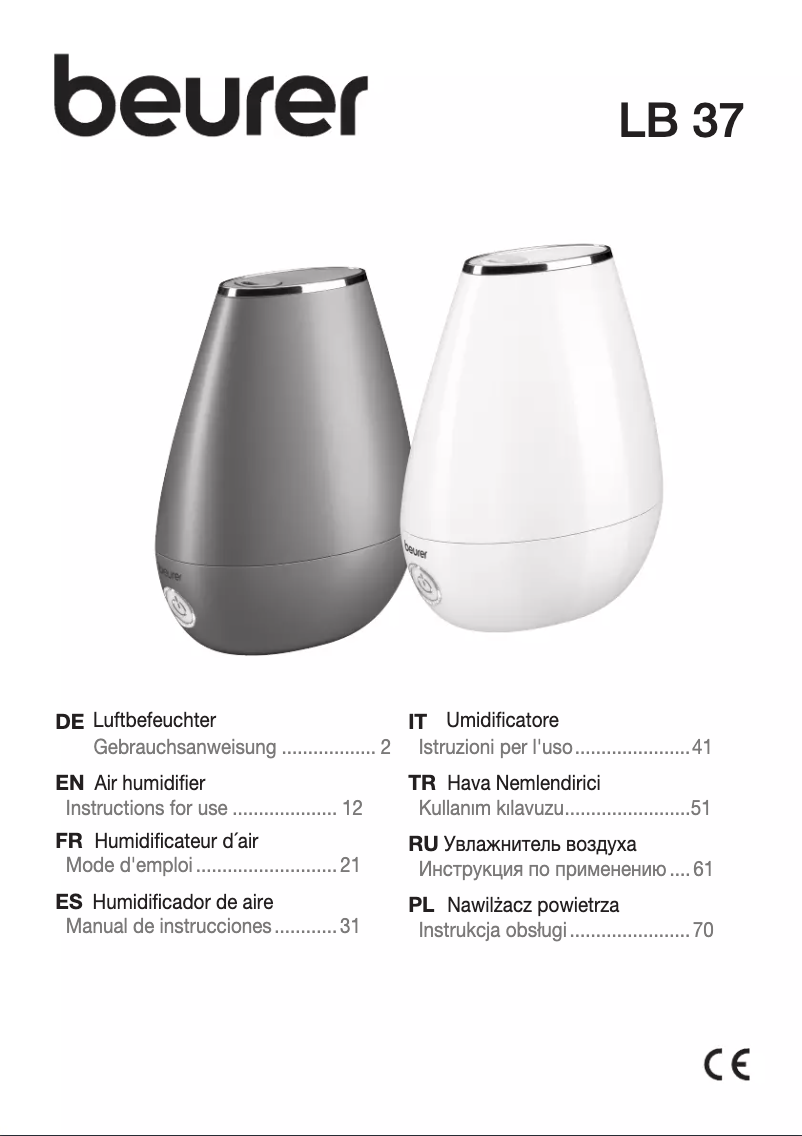 Page n°1 - Manuel utilisateur Beurer LB 37
