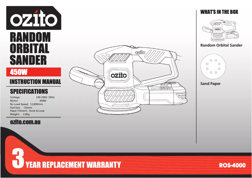 Page n°1 - Manuel utilisateur Ozito ROS-4000