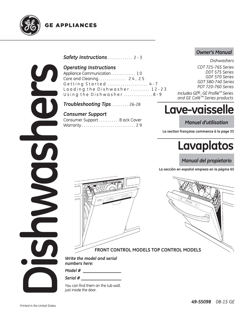 Image de la première page du manuel de l'appareil Profile PDT760SIJII