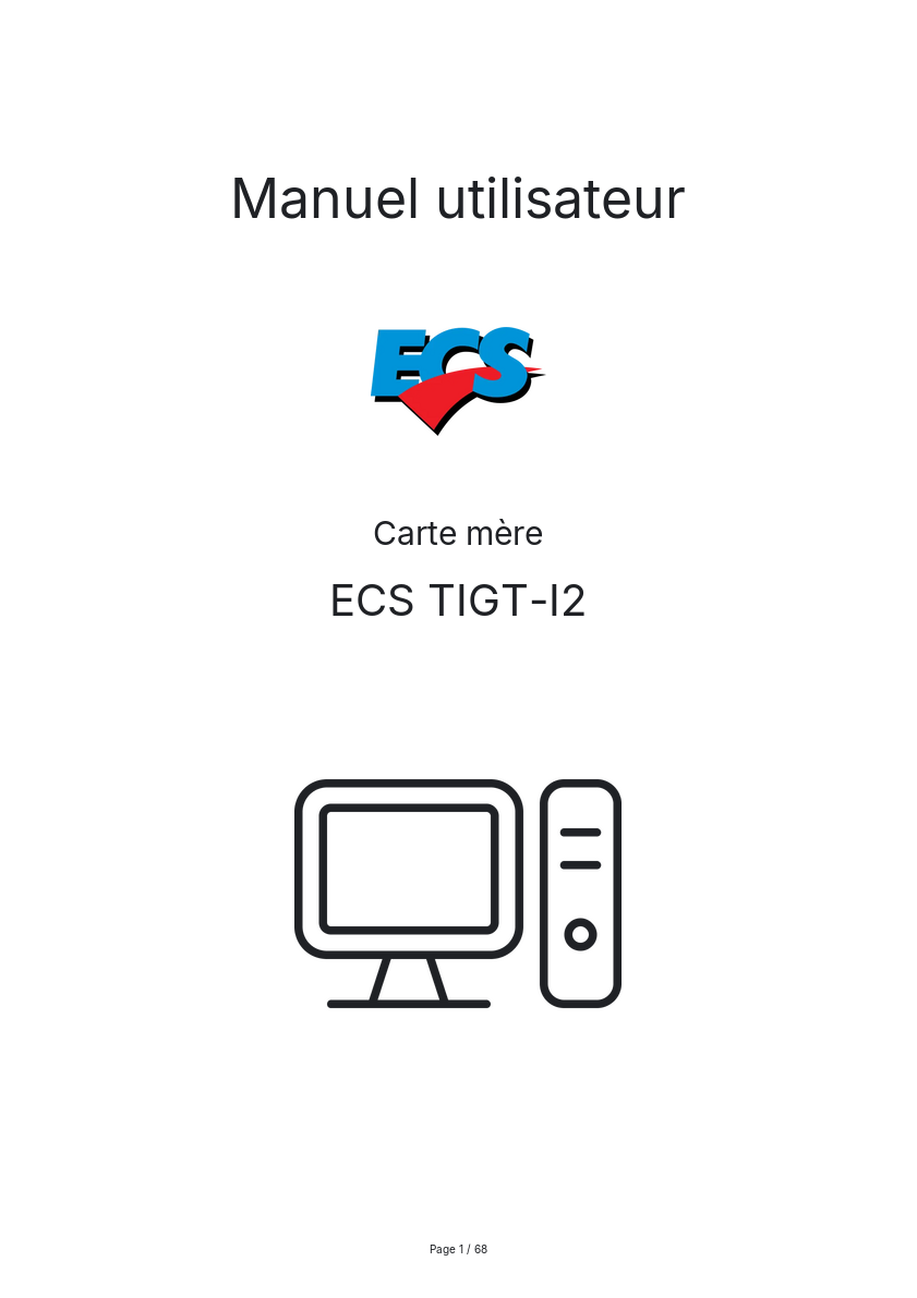 Page n°1 - Manuel utilisateur ECS TIGT-I2