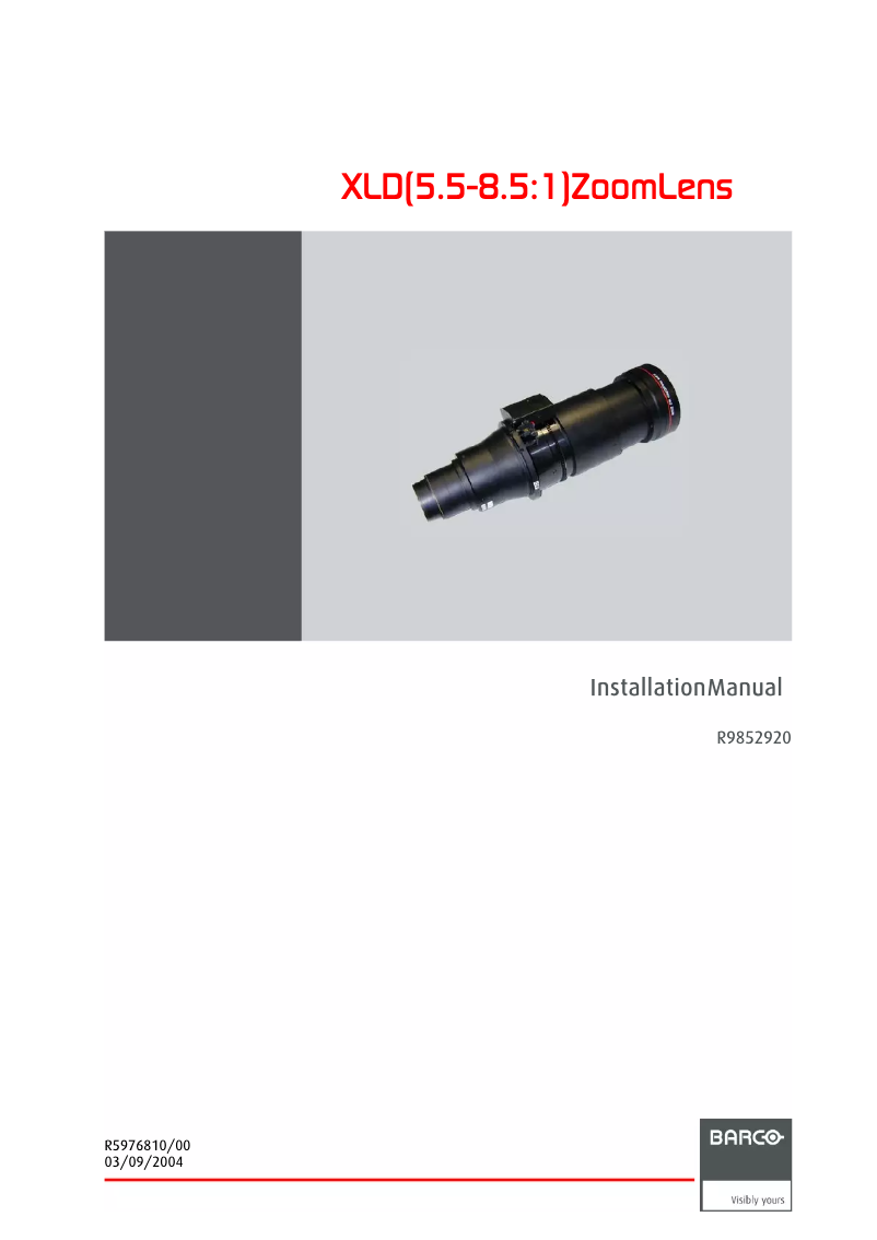 Page 1 de la notice Manuel utilisateur Barco R9852920