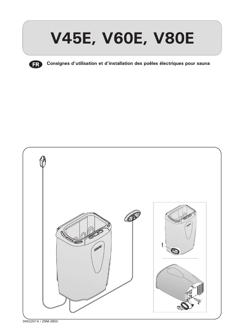 Page 1 de la notice Manuel utilisateur Harvia Moderna V80E HVE800400V