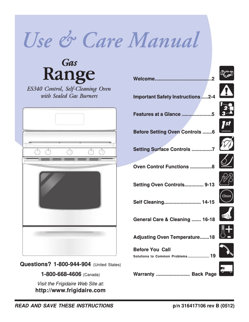 Page 1 de la notice Manuel utilisateur Frigidaire GLGF386DB