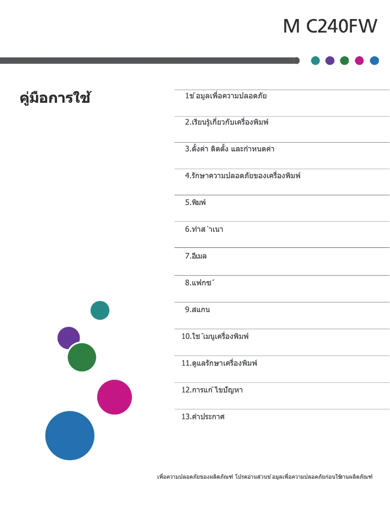 Page n°1 - Manuel utilisateur Ricoh M C240FW
