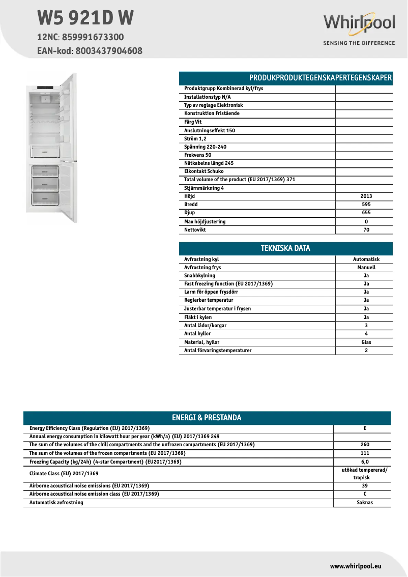 Imagen de la primera página del manual del dispositivo W5 921D W