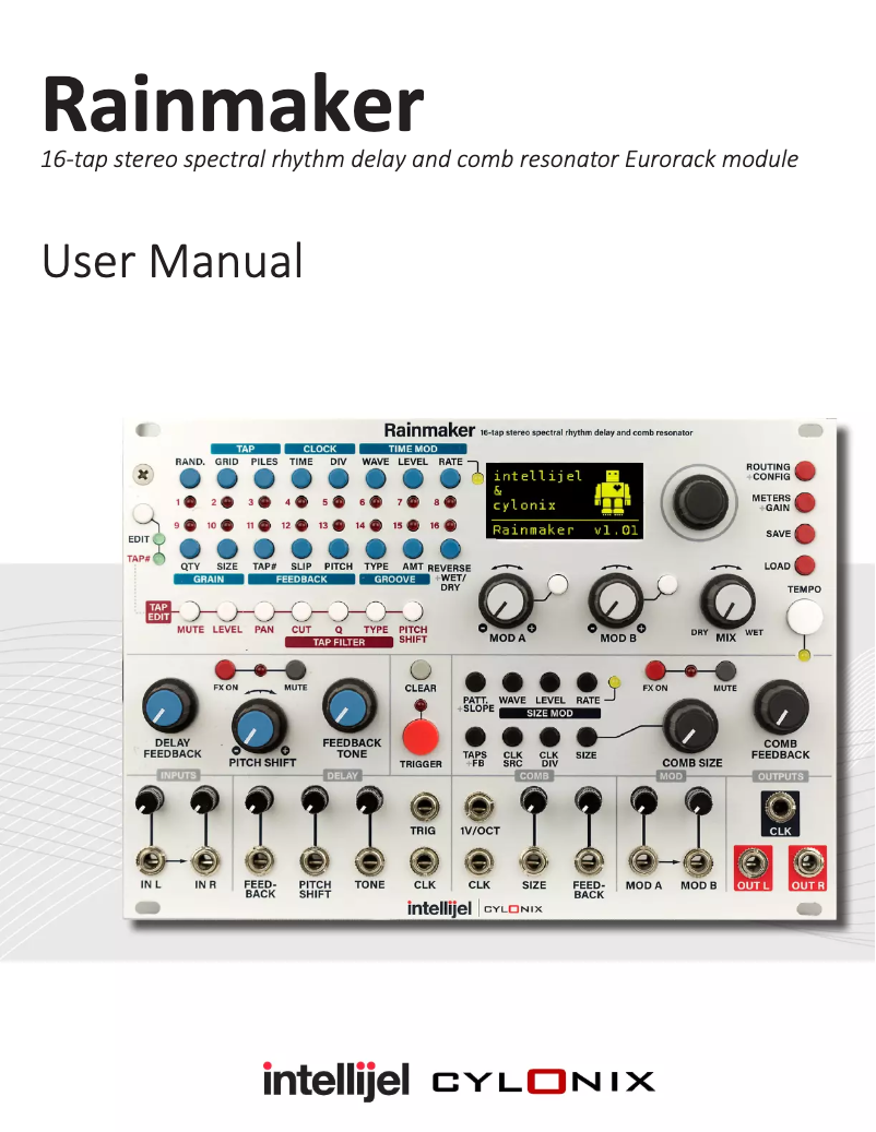 Page 1 de la notice Manuel utilisateur Intellijel Rainmaker