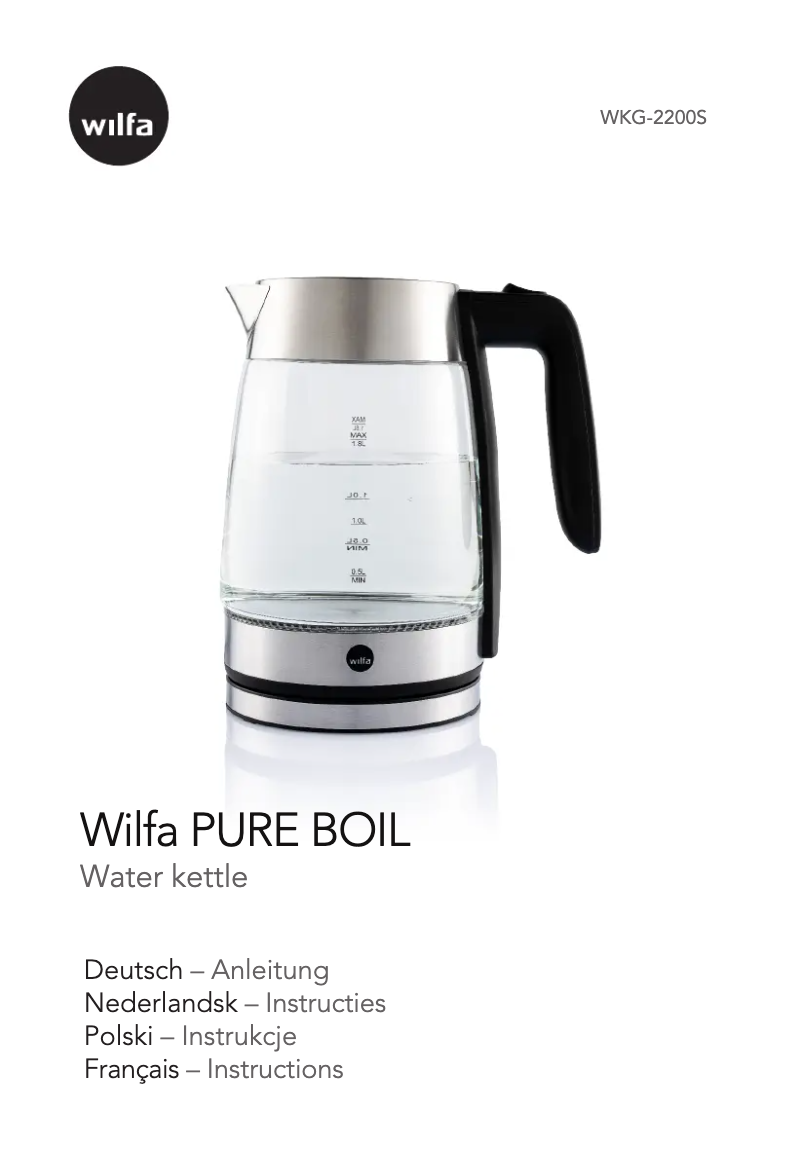 Page 1 de la notice Manuel utilisateur Wilfa Pure Boil WKG-2200S