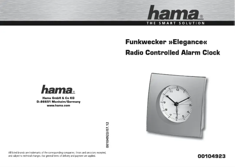 Page n°1 - Manuel utilisateur Hama 104923 Elegance