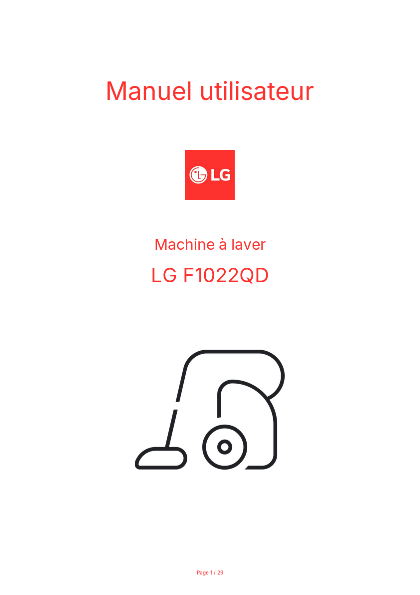 Page n°1 - Manuel utilisateur LG F1022QD