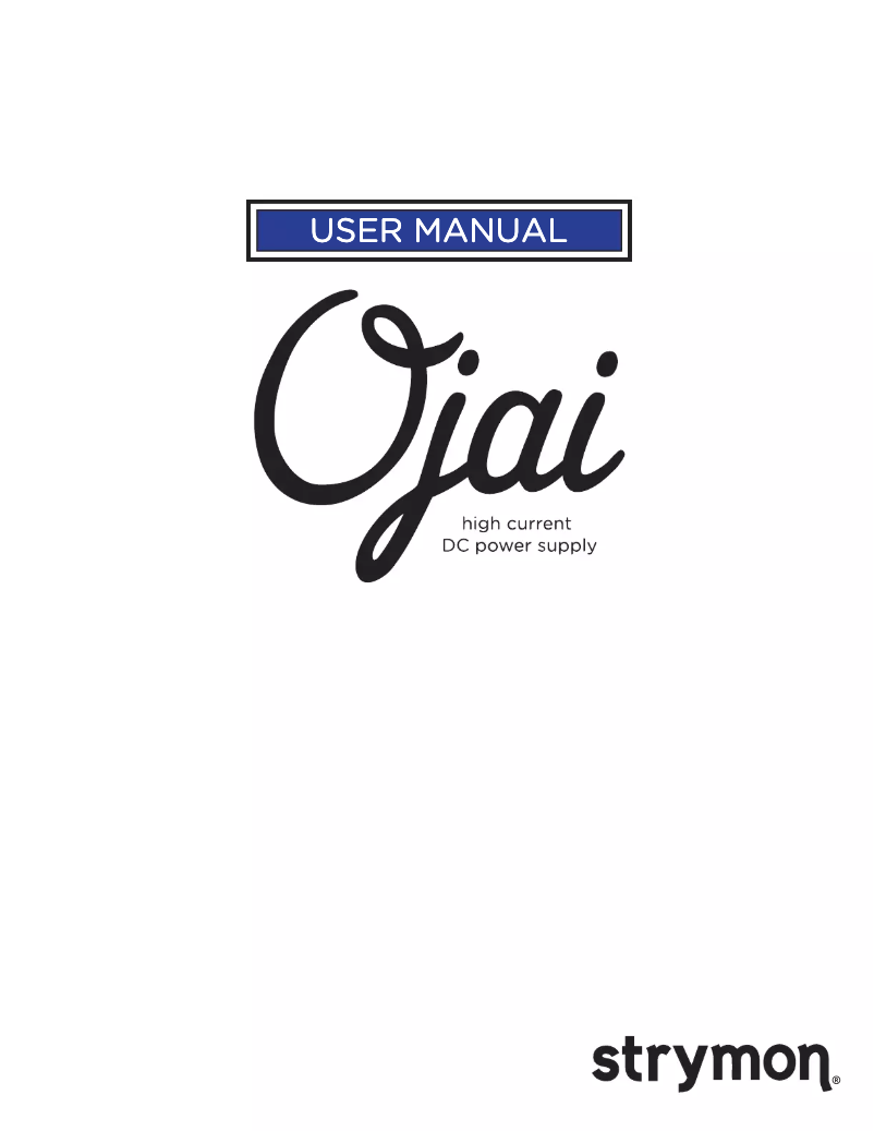 Page n°1 - Manuel utilisateur Strymon Ojai
