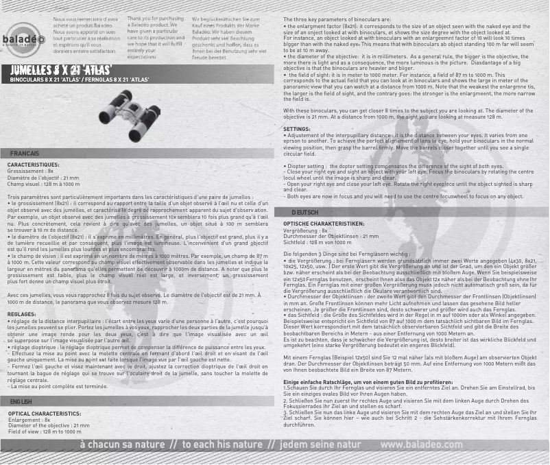 Page 1 de la notice Manuel utilisateur Baladéo PLR003