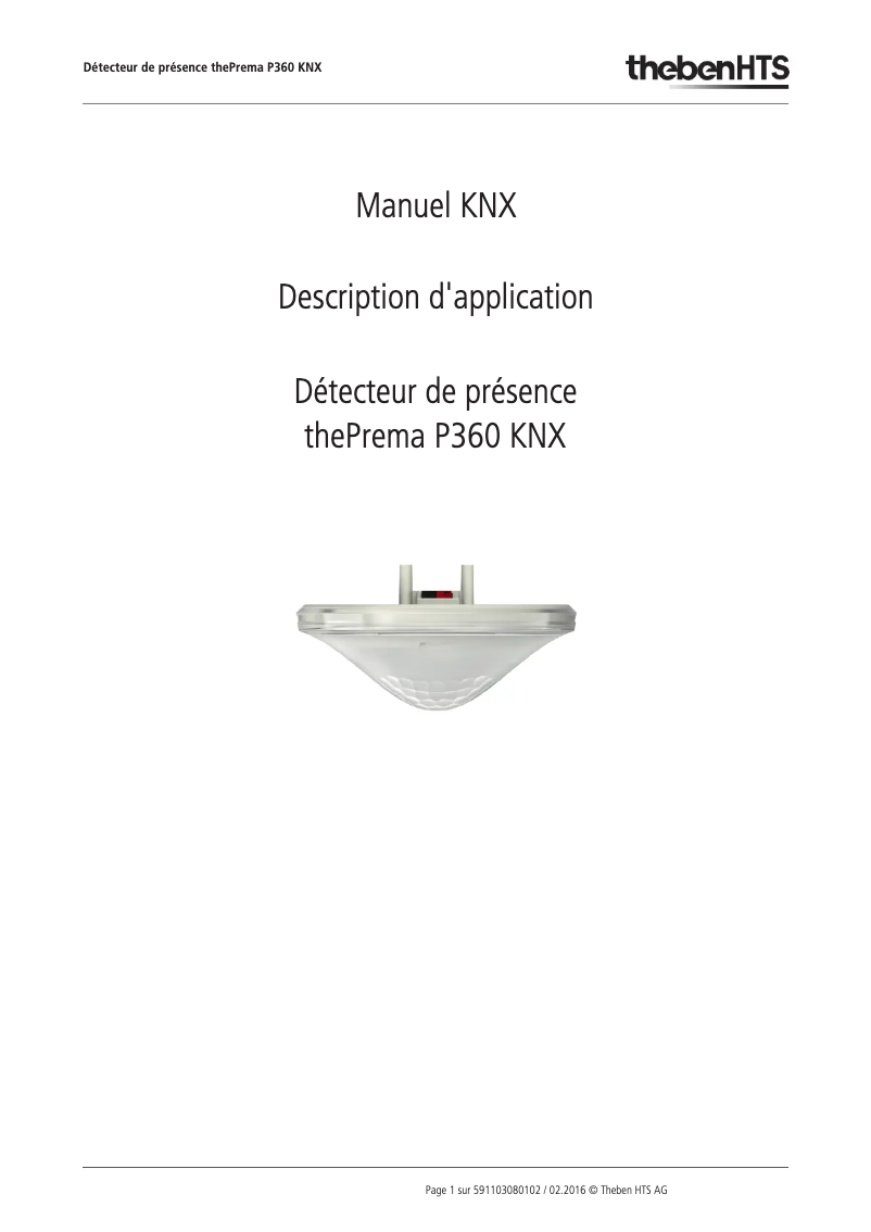 Page 1 de la notice Manuel utilisateur Theben thePrema P360 KNX UP