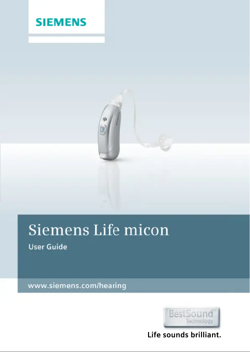 Page n°1 - Manuel utilisateur Siemens Life micon