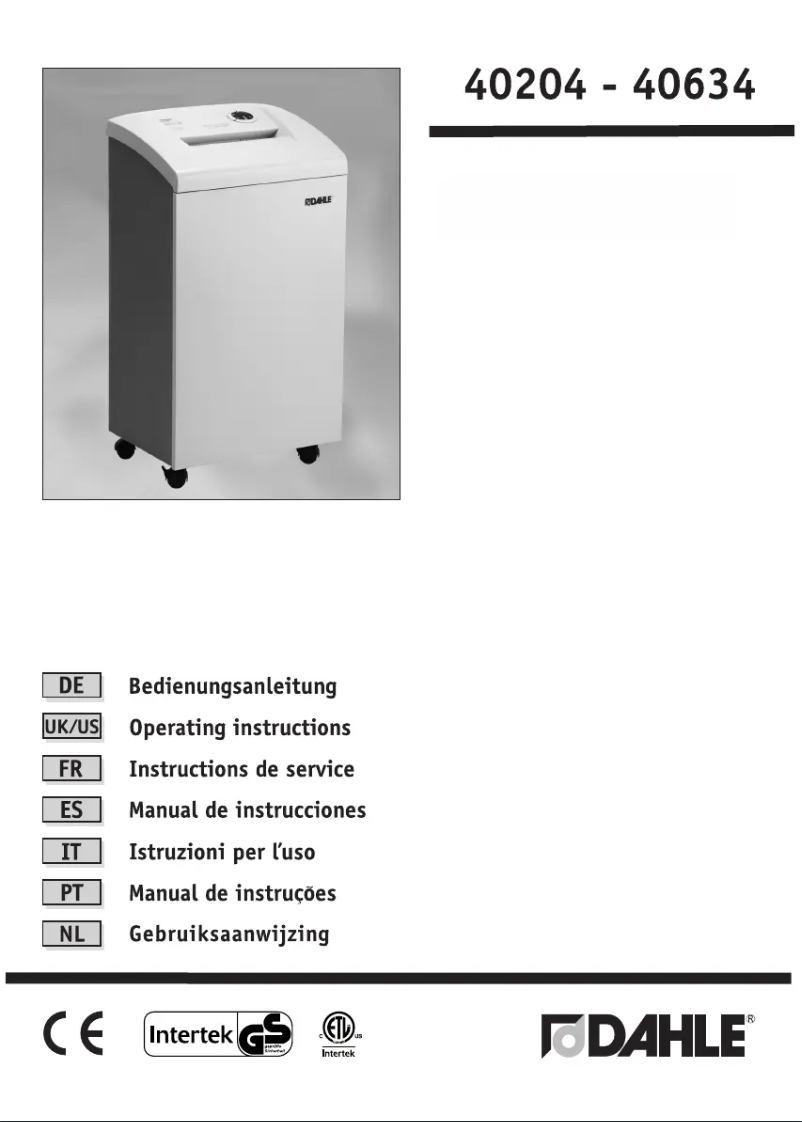 Page 1 de la notice Manuel utilisateur Dahle 40634