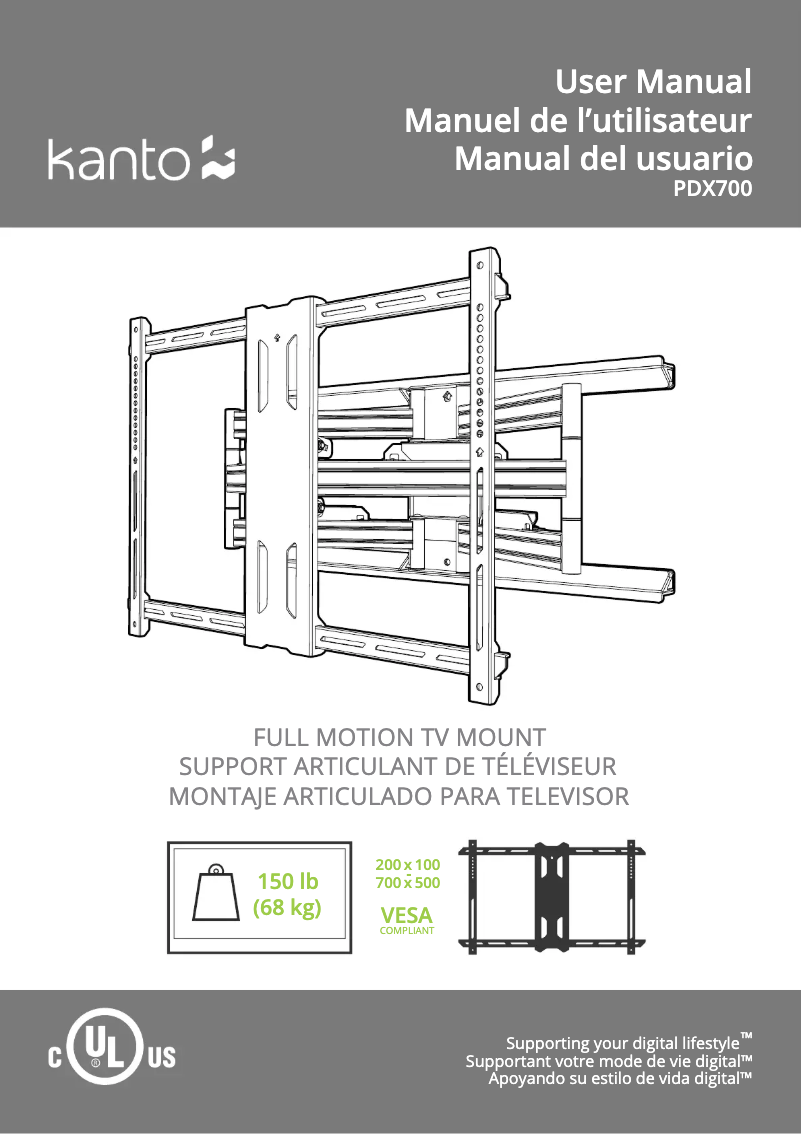 Page 1 de la notice Manuel utilisateur Kanto PDX700