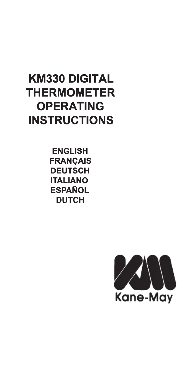 Page n°1 - Manuel utilisateur Comark KM330