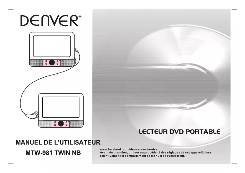 Page 1 de la notice Manuel utilisateur Denver MTW-981