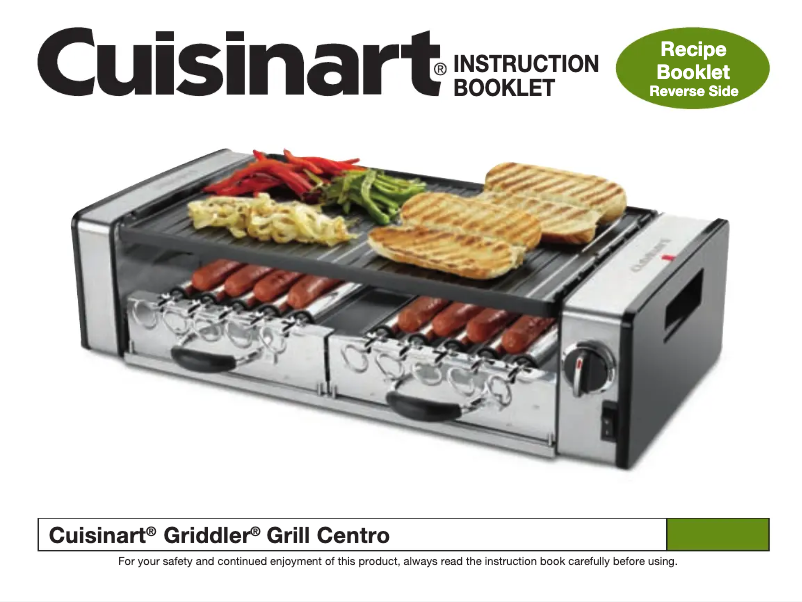 Page n°1 - Manuel utilisateur Cuisinart Griddler GC-17N
