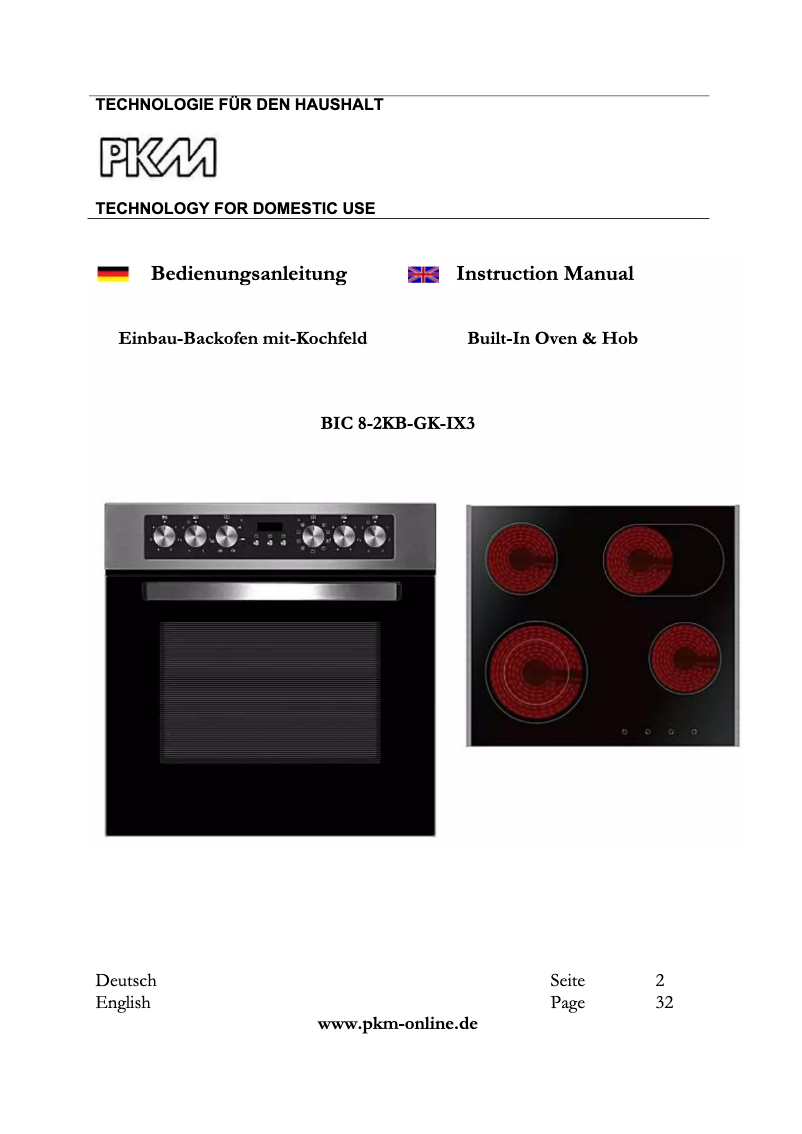 Page 1 de la notice Manuel utilisateur PKM BIC8 2KB GK IX-3