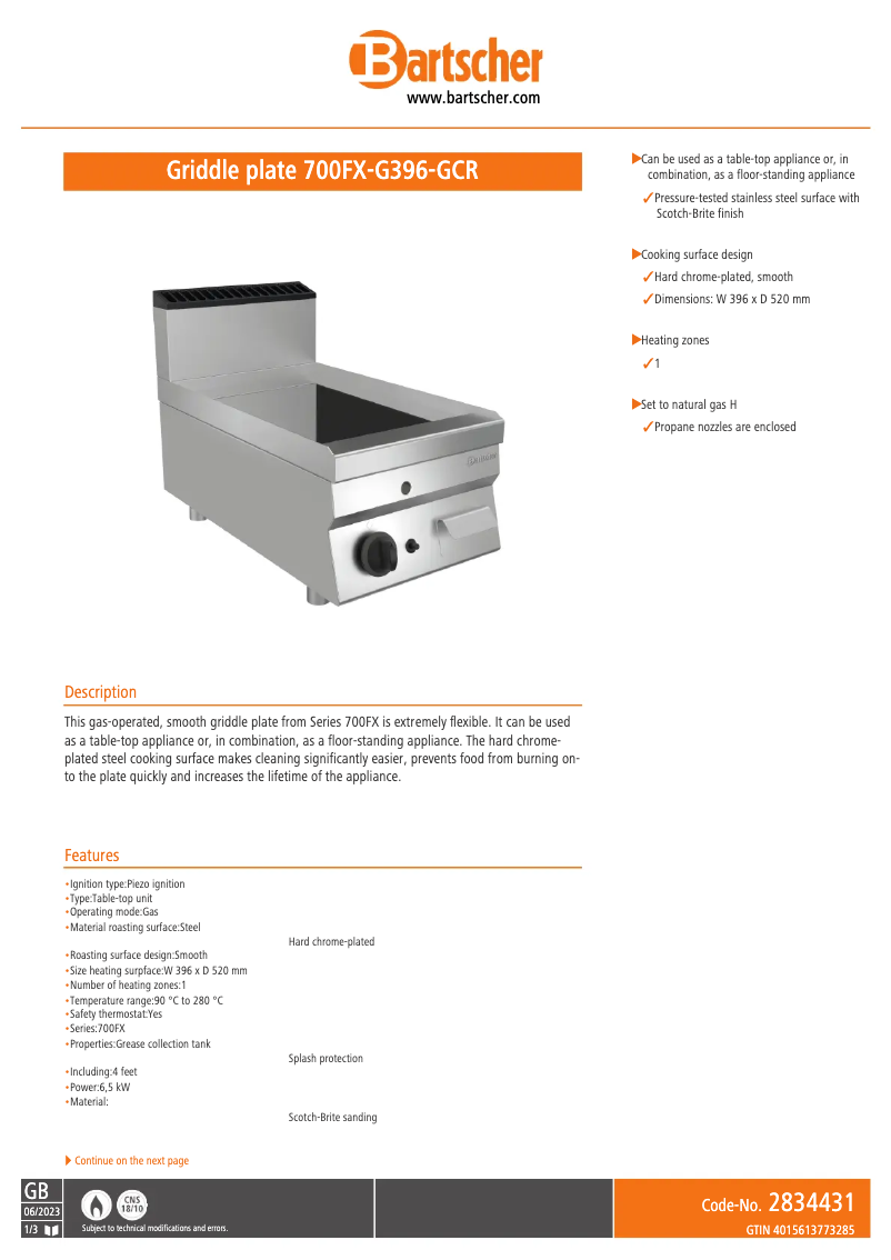 Image de la première page du manuel de l'appareil 700FX-G396-GCR