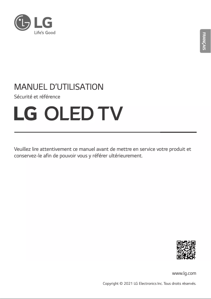 Page 1 de la notice Manuel utilisateur LG OLED77C16LA