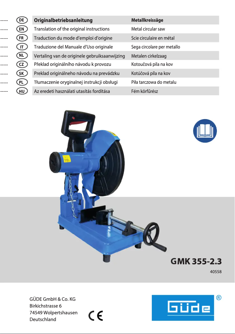 Page n°1 - Manuel utilisateur Güde GMK 355-2.3