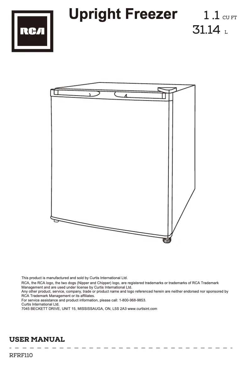Page 1 de la notice Manuel utilisateur RCA RFRF110