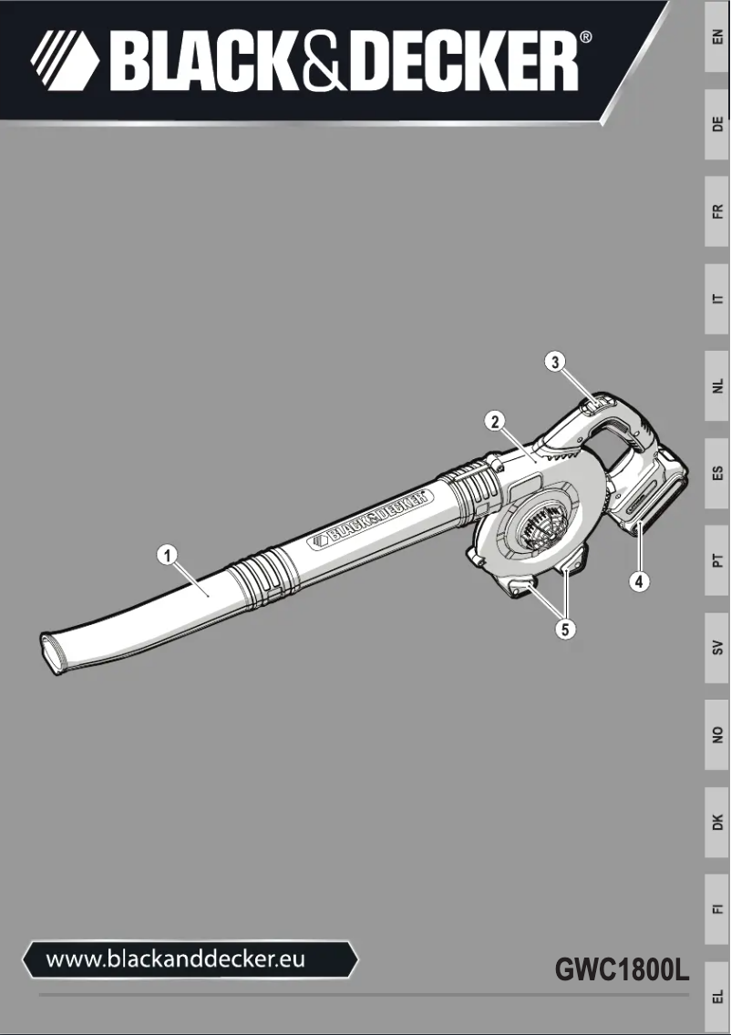 Page 1 de la notice Manuel utilisateur Black & Decker GWC1800