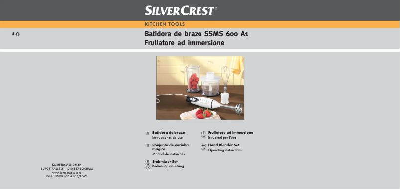Page n°1 - Manuel utilisateur SilverCrest SSMS 600 A1