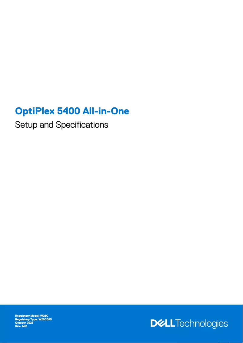 Page 1 de la notice Guide d'installation Dell OptiPlex 5400