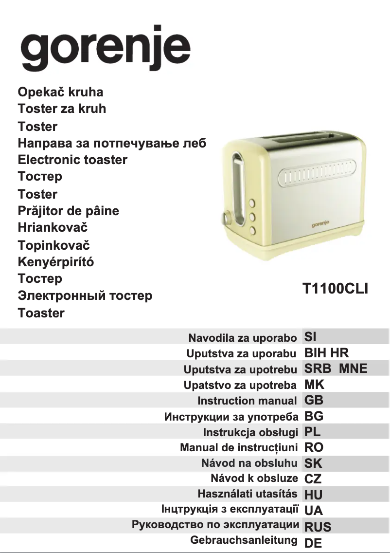 Image de la première page du manuel de l'appareil T1100CLI