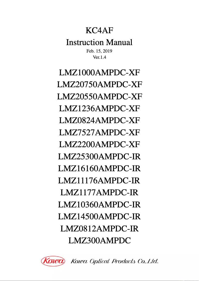 Image de la première page du manuel de l'appareil KC4AF