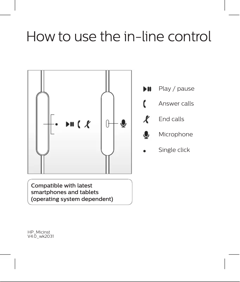 Page 1 de la notice Manuel utilisateur Philips SHE3555