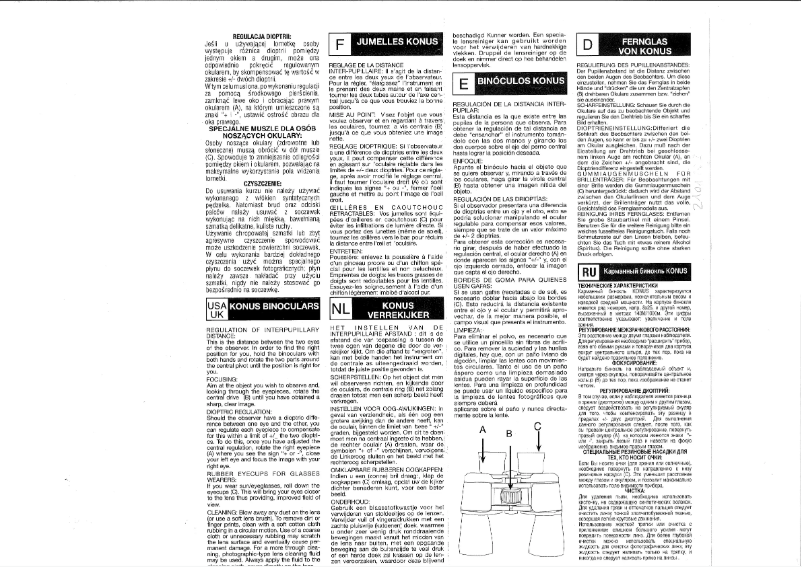 Page 1 de la notice Manuel utilisateur Konus Vue 8x40