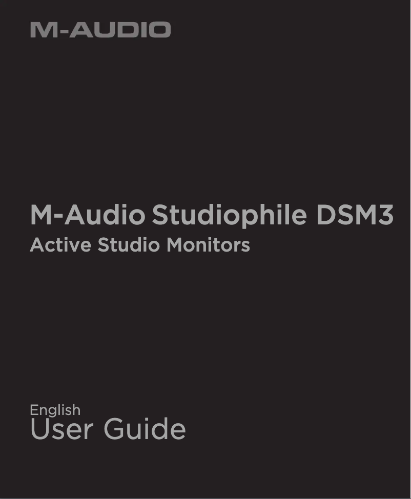 Page 1 de la notice Manuel utilisateur M-Audio Studiophile DSM3